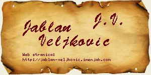Jablan Veljković vizit kartica